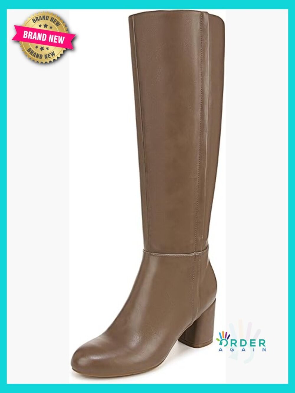 Knee High Boots Heeled Block Heel Side Zip Comfort Stretch Gore